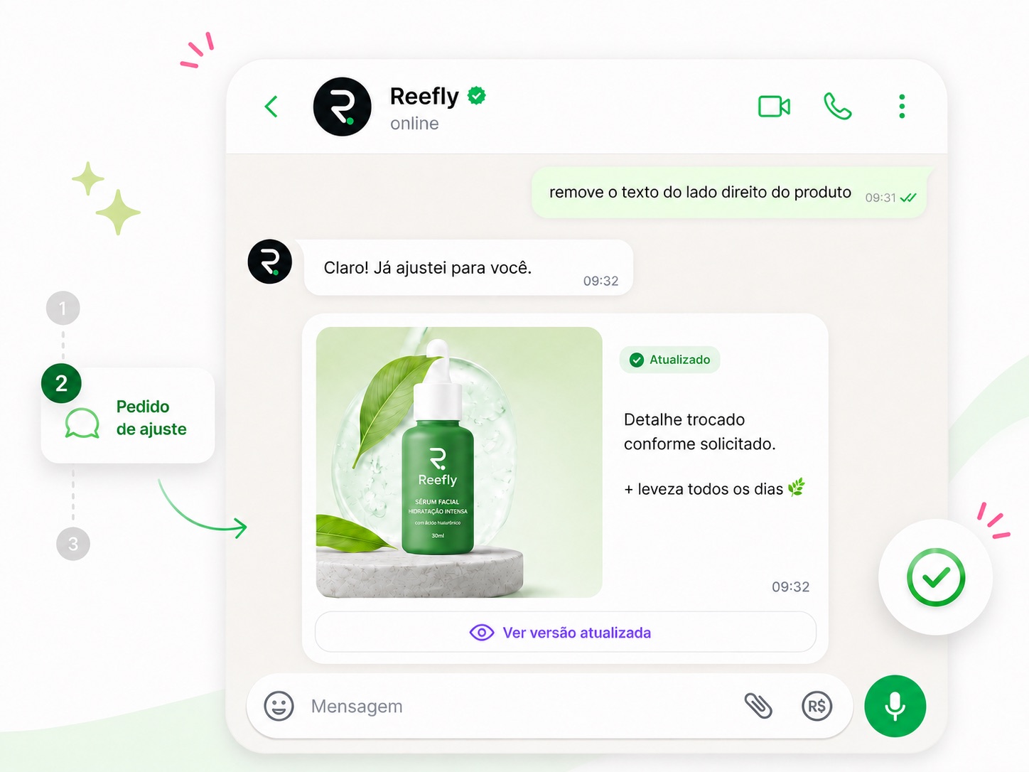 Pedido de ajuste pelo WhatsApp